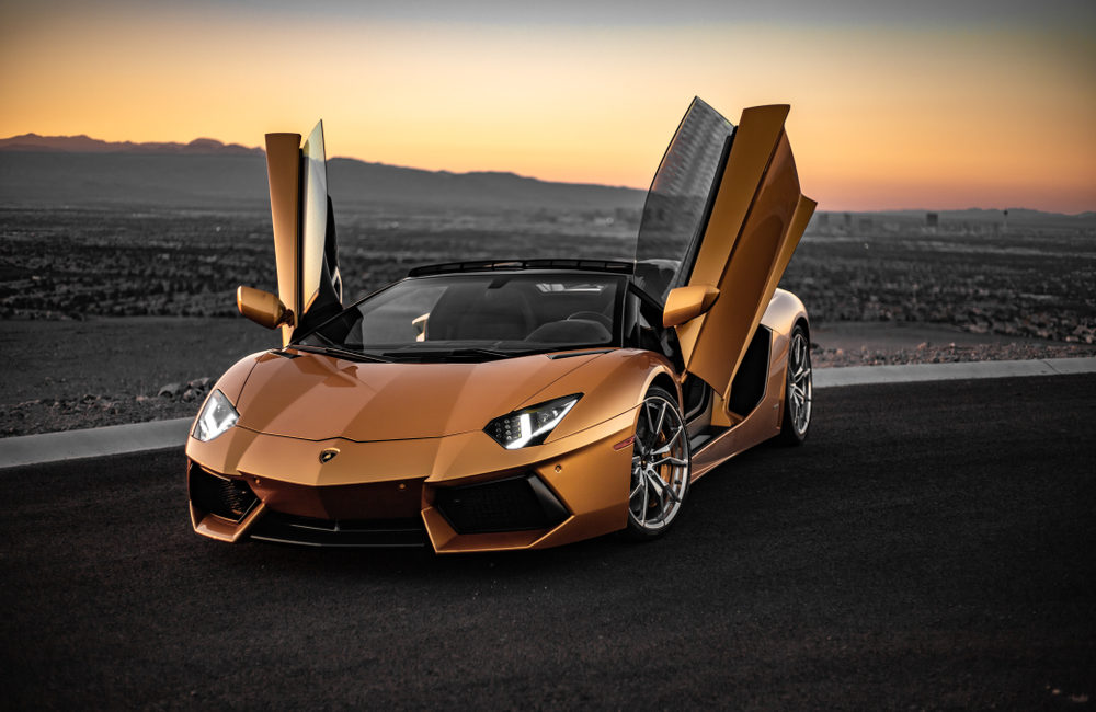 Gold Lamborghini Aventador