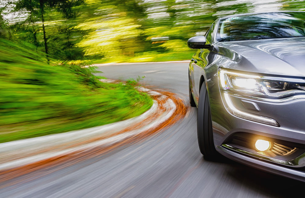 car driving in a curve