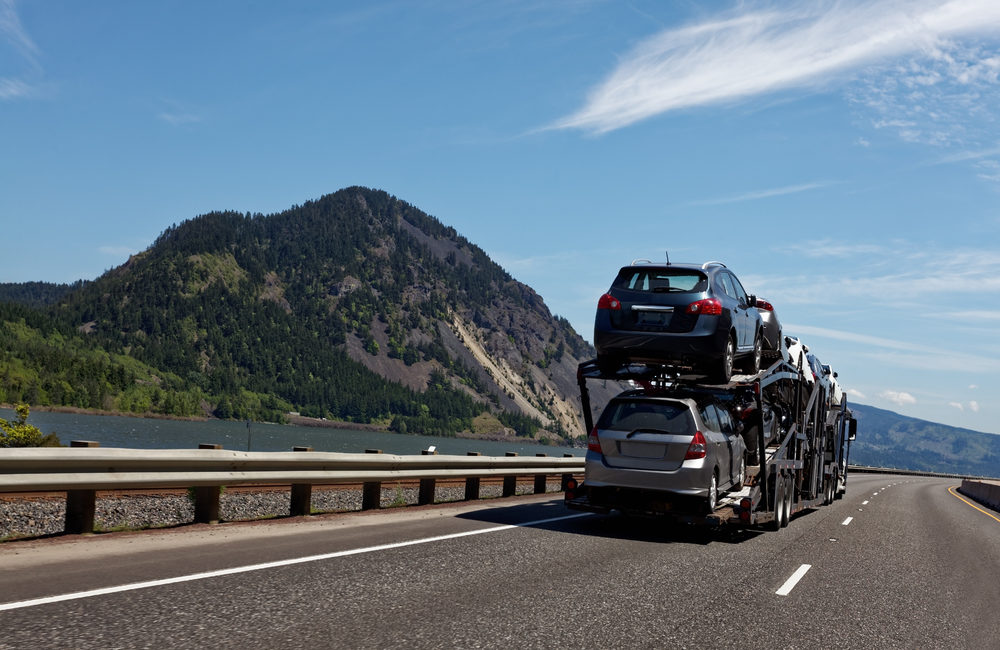 New vehicles transported to dealerships.